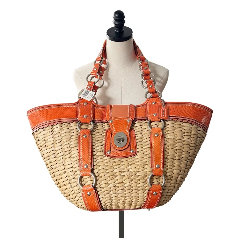 Coach Vintage Limited Edition Jasmine XL Straw Tote Bag | NWT